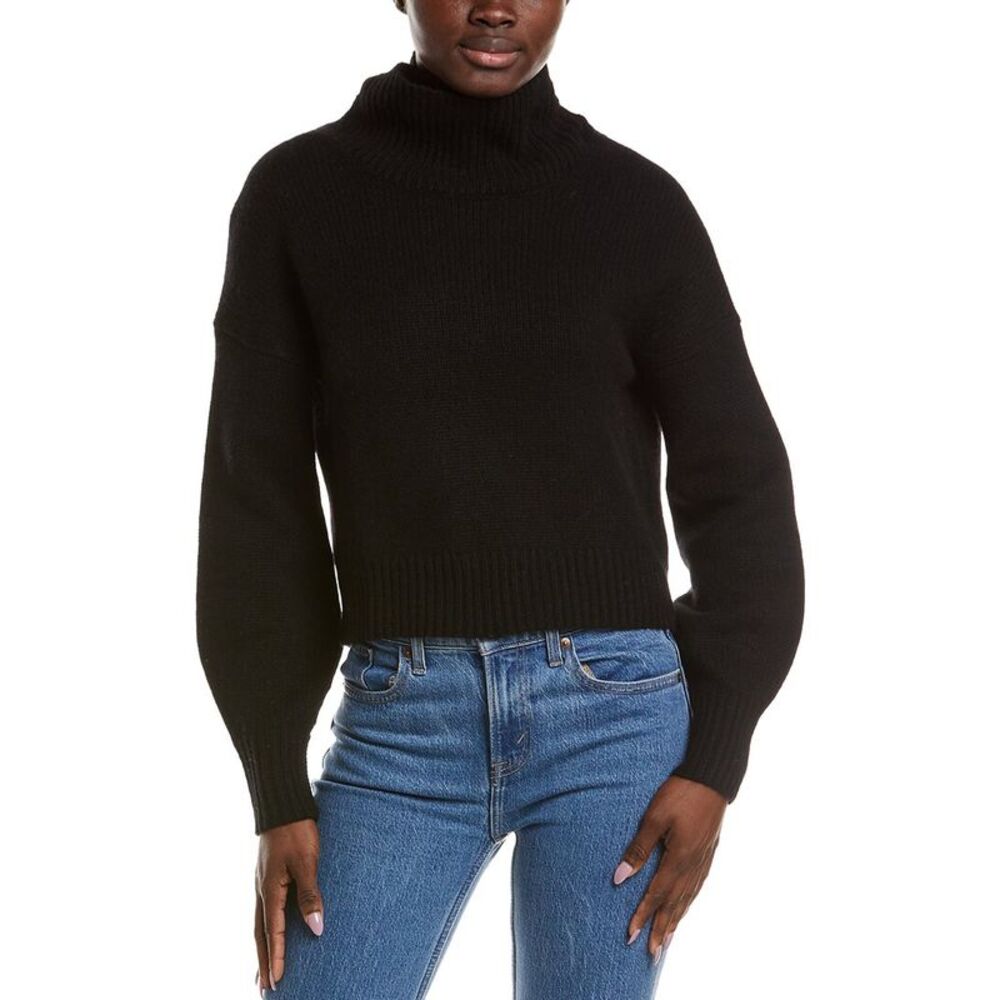 Naadam Womens Heirloom Oversized Turtleneck 100% Cashmere Sweater, Black